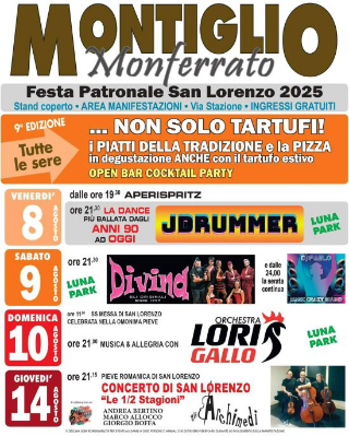Montiglio Monferrato - Torna “Non solo Tartufi”: festa patronale tra sapori, musica e tradizione