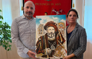 Asti - Il sindaco Rasero riceve Marisa Garramone: l’artista firma il Drappo del Palio 2025