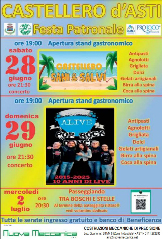 Castellero in festa: tra buona tavola, musica e la "passeggiata più bella del mondo"