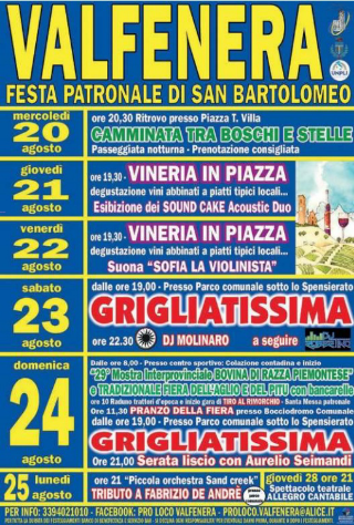 Valfenera celebra San Bartolomeo tra tradizione, fiera e musica
