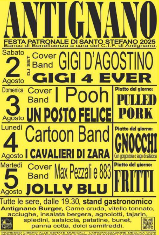Antignano in festa per Santo Stefano: quattro giorni di gusto, musica e tradizione