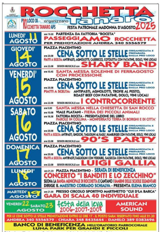 Rocchetta Tanaro - Al via la Festa Patronale della Madonna d’Agosto 2025