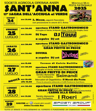 Montiglio Monferrato, al via la 17ª Sagra dell’Acciuga al Verde a Sant’Anna