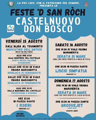 Castelnuovo Don Bosco in festa per San Rocco: tre giorni di eventi e tradizione