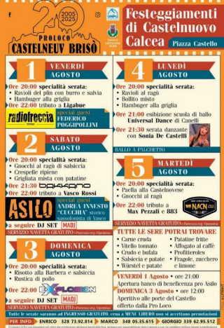 Castelnuovo Calcea - Cinque giorni di festa tra musica, enogastronomia e spettacoli
