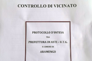 Asti - Sottoscritto il Protocollo di vicinato con il Comune di Aramengo